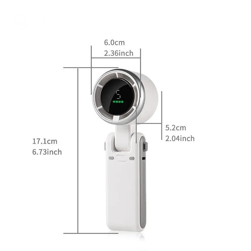Global Pick USB-C Charging Portable Handheld High Speed Fan, Versatile 5-speed Airflow Wind Speed Fan, Foldable & Hanging Neck Fan